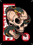 Unorthodox Collective Snake Skull Tattoo Mini Tin Sign