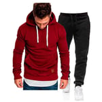 BWCX Survêtement de sport pour homme - Mode - Sweat - Pantalon de jogging - Rouge - Taille L