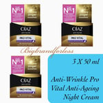 Olay Anti-Wrinkle Pro Vital Anti-Ageing Night Moisturiser 50ml -3 Pack RRP £36