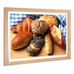 Big Box Art Framed Print of Bakery Bread Rolls (2) Design | Wall Art Picture | Home Decor for Kitchen, Living, Dining Room, Lounge, Bedroom, Hallway, Office, Oak, A2 / 24.5x18 Inch / 62x45cm