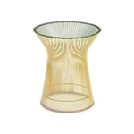 Knoll - Platner Side Table 18k guld, skiva i Klarglas - Småbord & sidebord - Warren Platner - Gull - Glass/Metall