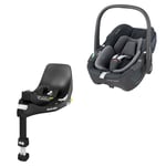 MAXI COSI Babyskydd Pebble 360 Essential Graphite plus basstation FamilyFix 360