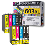 123CONSOMMABLES - 603XL - Pack de 10 Cartouches d'encre Compatible pour Epson 603 XL Etoile de Mer - pour Epson XP-2100 XP-2155 XP-3100 XP-4100 WF-2820 WF-2830 DWF WF-2870 WF-2835 WF-2850