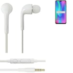 Earphones pour Huawei Honor 10 Lite in ear headset stereo blanc