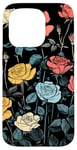 Coque pour iPhone 15 Pro Vintage Botanique Rose Fleur Fille Mignon Floral Plant Mom