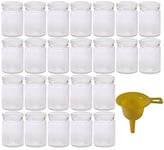 Viva Haushaltswaren Lot de 24 Petits Pots à Confiture/gelée/Pesto/Moutarde à Couvercle Blanc 106 ML