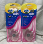 2 x SCHOLL Gel Activ Open Shoes Insoles, Invisible Comfort Size UK 3-7.5