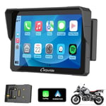 Carpuride W702B Motorcycle Carplay Screen with Custom Mount for BMW Motorbike, Wireless CarPlay and Android Auto, Portable 7 inch Waterproof Touchscreen, Dual Bluetooth, Navigation, Siri.