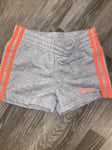 Girls Adidas Shorts Age 9-10 Years Grey & Pink Sports Gym Yoga Running New