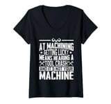 Womens Machinist CNC Machine Operator V-Neck T-Shirt