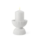 Lyngby Block Candle Holder, Porcelain, red, 3 (EU)