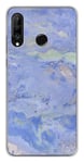 Coque en silicone imprimée compatible Huawei P30 Lite Marbre Bleu