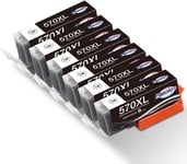 570XL PGBK Cartouches d'encre pour PGI-570 PGI-570XL Noir pour Canon Pixma TS5050 TS5053 MG5750 TS5055 TS5051 TS6050 MG5753 MG6850 MG5751 MG5752 MG6851 MG6852 MG6853 MG5700, 6 Pack