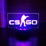 Kreativ Spelatmosfärlampa med fjärrkontroll Spelkontroll 3D Nattlampa - Perfekt julklapp och födelsedagspresent för män CS GO