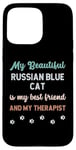 Coque pour iPhone 15 Pro Max Chat bleu russe, maman, papa, propriétaire, amant, thérapeute et ami