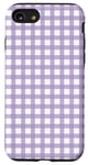 iPhone SE (2020) / 7 / 8 Purple White Checkered Plaid Flannel Gingham Pattern Checker Case