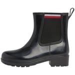 Bottines Tommy Hilfiger  Bottines de pluie femme  Ref 61544 Noir