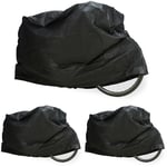 Relaxdays - Garage pour vélo, lot de 3, polyéthylène, résistant aux déchirures, housse de protection bicyclette, 200x115 cm, noir