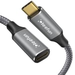 Cable Rallonge Usb C 2M, Usb 3.2 Cable Usb C Mâle Vers Femelle Prend 10Gbps Sync 100W Charge Pour Psvr2 Macbook Pro/Air, Galaxy S23/S22/S21, Tab S8, Pixel 7/6, Pad, Usb-C Hub[Q2519]