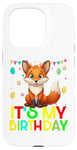 Coque pour iPhone 15 Pro It's my birthday a fox stamping party for girls