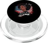 4 juillet Black Girl American Melanin Black History Month PopSockets PopGrip pour MagSafe