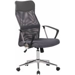 Décoshop26 - Fauteuil de bureau sur roulettes forme ergonomique hauteur réglable pivotant en maille gris BUR10587