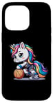 Coque pour iPhone 14 Pro Max Licorne mignonne de joueur de basket-ball