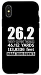 Coque pour iPhone X/XS 26,2 MILES 46,112 YARDS 313,886 PIEDS MARATHON COURNER Meme