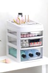 3-tier Cosmetic Drawer Storage Trolley Mobile Rolling Utility Cart