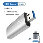 carte d'acquisition HDMI 4K USB 3.0 vers USB HD 1080P,Port en boucle HDMI pour enregistrement de jeux vidéo en direct C386 - Type Sliver