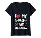 Womens Best Boss Appreciation Art For Men Women Proud Boss Day CEO V-Neck T-Shirt