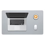 DOBAOJIA Sous-Main Bureau, Tapis de Bureau, Tapis de Clavier et Souris, Tapis de Portable, Pad Écriture, Mouse Pad, pour Bureau/Maison/Gaming, PU Étanche + Suède Antidérapant 60 x 35cm (Gris)