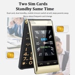 G10 C Flip Phone Gold Dual Screen Big Button Large Volume With Protective Part