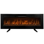 Electric Inset Fireplace Wall Mount 60 Black LED Free Standing Heater Home Decor