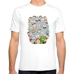 HOUADDY White Round Neck T-Shirt Rick and Morty Fashion Trend Funny Men's Short Sleeve,1,XXXL