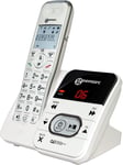 Geemarc - Single Dect Telephone, Digital, Hearing Aid Compatible, Corded, White