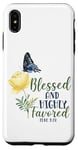 iPhone XS Max Christian Bible Verse Quote Butterfly Rose Flower Luke 1:28 Case