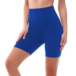 SINOPHANT Short Femme Sport été à Taille Haute Cycliste Legging Court Shorty Anti Frottement Cuisse Short sous Robe sous Jupe(S-M,1 Bleu Royal)