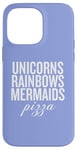 Coque pour iPhone 14 Pro Max Licorns Rainbow Sirènes Pizza Fun