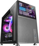 MC-LCD, BOÎTIER PC COMPACT MICRO-ATX, ECRAN LCD IPS 8"", GRILLE LATÉRALE, SUPÉRIEURE ET FRONTALE MESH, FENÊTRE LATÉRALE VERRE TREMPÉ, MINI TOUR GAMING AVEC DESIGN PANNEAUX MODULAIRE[CLA170971]