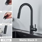 Buse flexible en dégradbrossé pour évier de cuisine,robinet de centre commercial,pulvérisateur de flux,pont de tête,robinets d'eau chaude et froide noirs - Type Black B