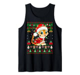 Ugly Xmas Lights Santa Costume Tiger Christmas Tank Top