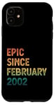 Coque pour iPhone 11 23e anniversaire homme femme épique depuis février 2002