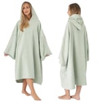 Brentfords Poncho à Capuche pour Adulte - Grande Serviette de Bain, de Natation, de Surf - en Microfibre absorbante à séchage Rapide - pour Homme et garçon - Vert Sauge