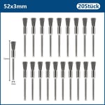 XLilSteel-Jeu de brosses métalliques,tige de 3.0mm pour outil lointain Dremel,outil de polissage,outil conversif - Type 20pcs