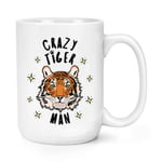 Crazy Tiger Man Stars 15oz Large Mug Cup - Funny Animal Big