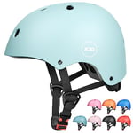 XJD Casque de vélo pour Enfant - pour garçon et Fille de 8 à 13 Ans - Casque de Patinage sur Glace réglable - Certification CE - Bleu Clair - Small (49-55 cm)