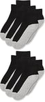 Jefferies Socks Boys Little Seamless Sport Quarter Half Cushion Socks, Black/Grey, Medium (Pack of 6)