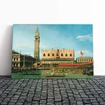 Big Box Art Canvas Print Wall Art Giovanni Canaletto The Bucintoro, Ascension Day | Mounted & Stretched Box Frame Picture | Home Decor for Kitchen, Living Room, Bedroom, Multi-Colour, 24x16 Inch