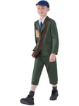 Smiffys World War II Evacuee Boy Costume, Green Coat, Trousers, Hat and Bag, Boys Fancy Dress, 1940s Dress Up Costumes